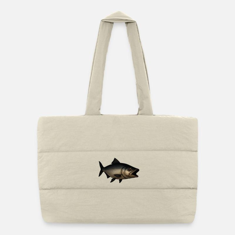 Poisson détaillé pour les pêcheurs Sac shopping matelassé