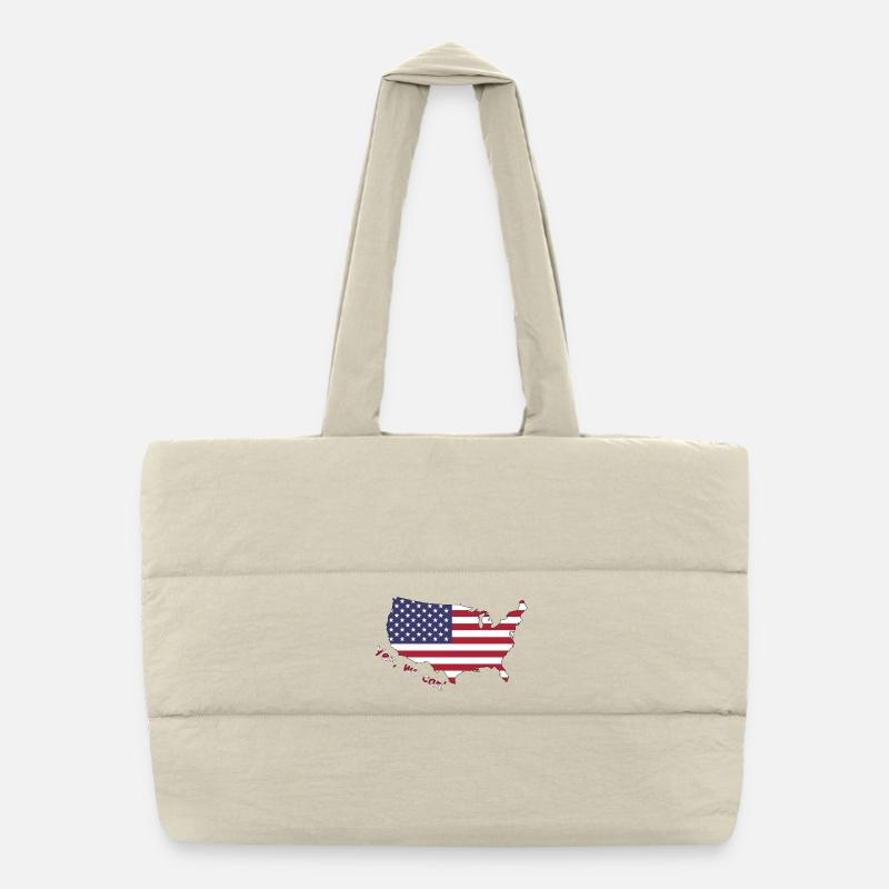 Motif de contour du drapeau des États-Unis Sac shopping matelassé