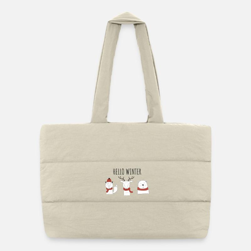 Hello Winter Animal Trio Puffer Shopping Bag