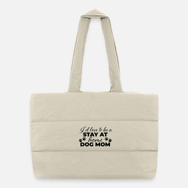 Stay at home dog mom - Puffer-Einkaufstasche - Naturweiß