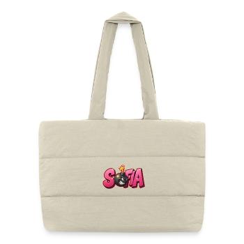 Sofia Graffiti Name Bomb Graffité 3D - Sac shopping matelassé - blanc naturel - Devant