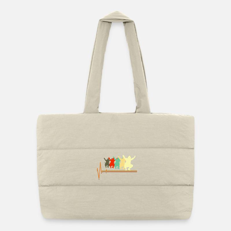 Sumo Wrestler Heartbeat Retro Japanese Martial Art Puffer Shopping Bag