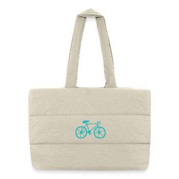 Fahrrad Rennrad mint Zeichnung radeln Outdoor Fan - Puffer-Einkaufstasche - Naturweiß - Vorne