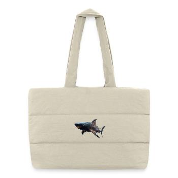 Cybershark – Futuristic Power of the Deep - Puffer Shopping Bag - natural - Front