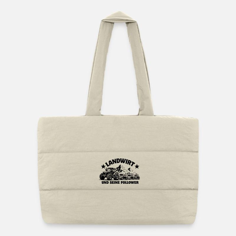 Fermier et ses partisans - tracteur - embouteillage Sac shopping matelassé