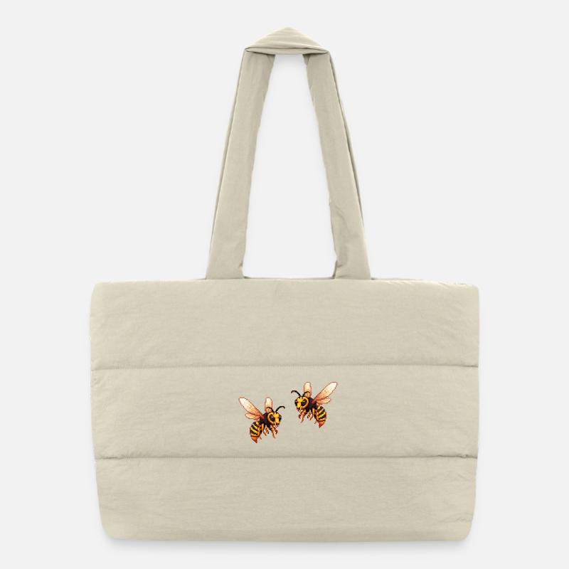 Pixel Hornisse Biene Puffer-Einkaufstasche