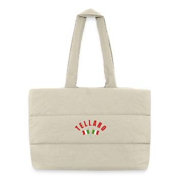Tellaro Italian Flag Cross - Puffer Shopping Bag - natural - Front
