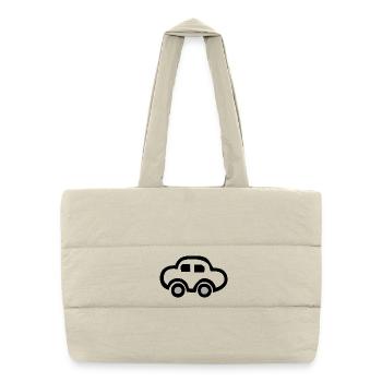 Auto - Puffer-Einkaufstasche - Naturweiß - Vorne