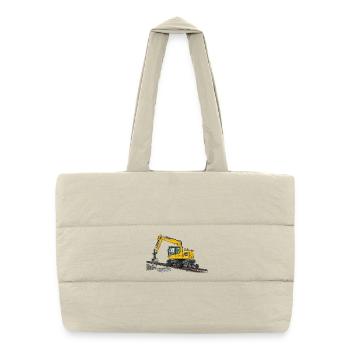 Zweiwegebagger Bagger Gleisbau - Puffer-Einkaufstasche - Naturweiß - Vorne