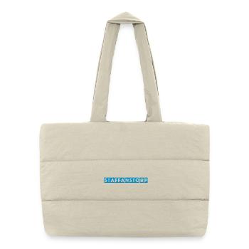 Staffanstorp – Blue Text Design - Puffer Shopping Bag - natural - Front