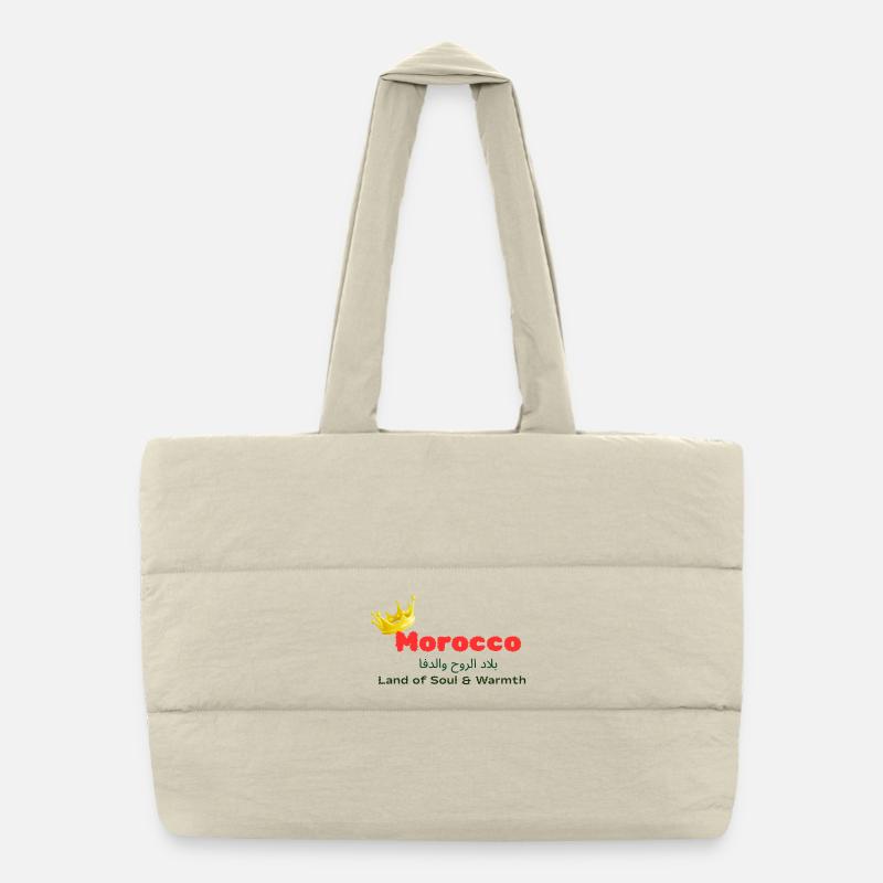 Maroc - Sac shopping matelassé - blanc naturel