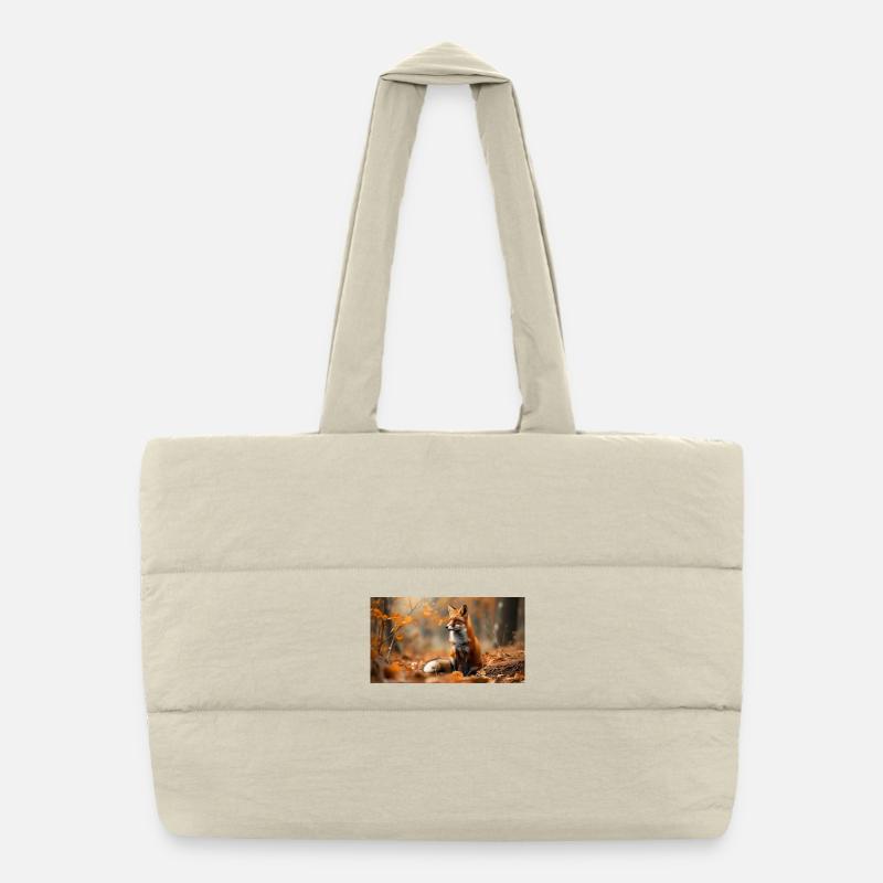 Fox in autumn Puffer Shopping Bag