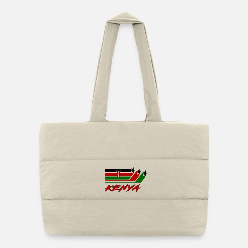 Kenia Flagge / Kenya Geschenk Nationalflagge Puffer-Einkaufstasche