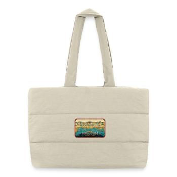 Badge retro, Toulouse France est ma ville natale - Sac shopping matelassé - blanc naturel - Devant