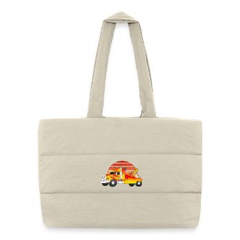 Tow truck sunset - Puffer Shopping Bag - natural - Front