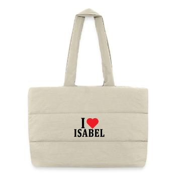 t-shirt I love Isabel t-shirt gift idea - Puffer Shopping Bag - natural - Front