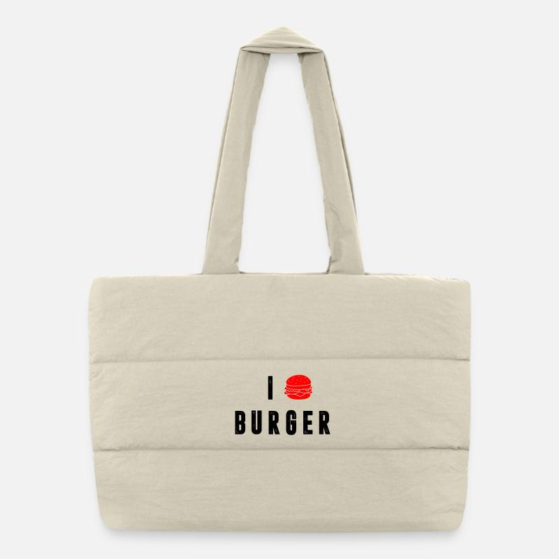 Ich liebe Burger Puffer-Einkaufstasche