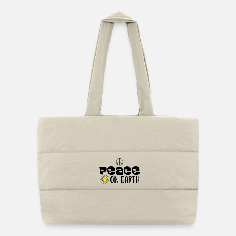 Paix sur terre Sac shopping matelassé