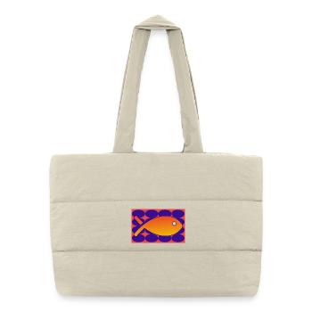 POISSON - Sac shopping matelassé - blanc naturel - Devant
