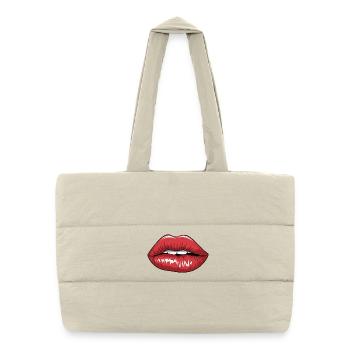 Crimson Kiss Pop Art - Puffer Shopping Bag - natural - Front
