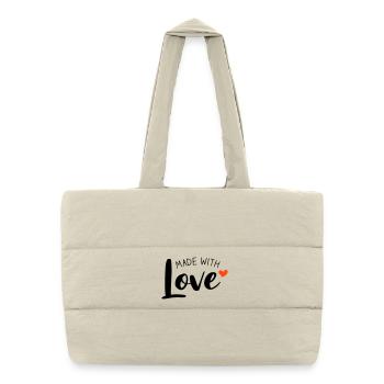 Made With Love bicolore - Sac shopping matelassé - blanc naturel - Devant