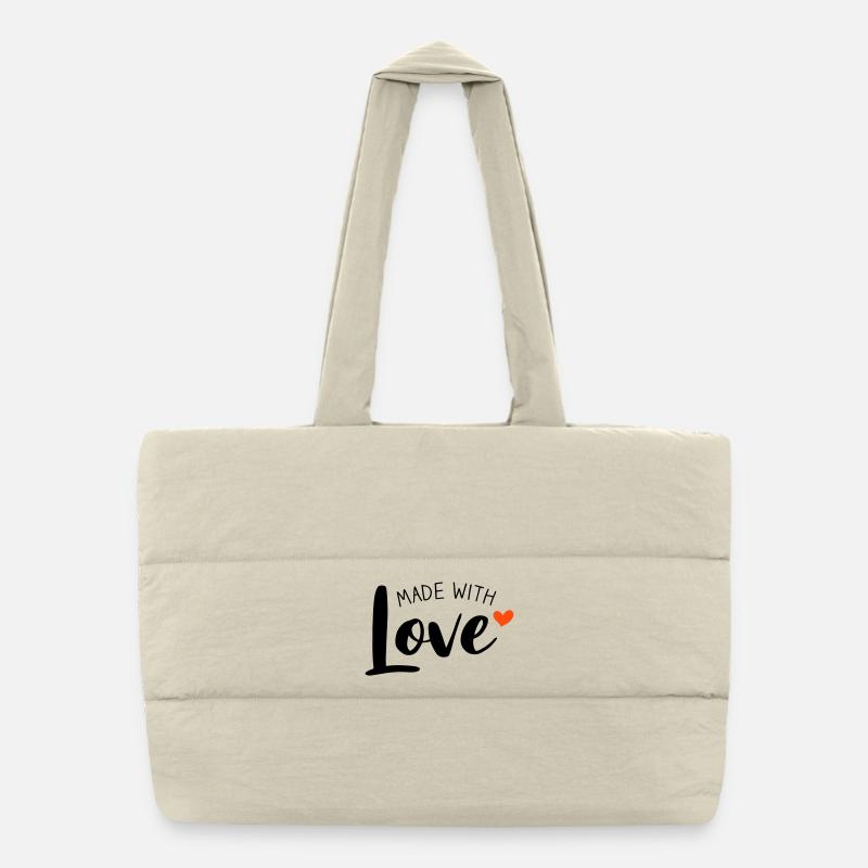 Made With Love bicolore - Sac shopping matelassé - blanc naturel