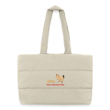 Vintage Chicken Family Love - Puffer-Einkaufstasche - Naturweiß - Vorne