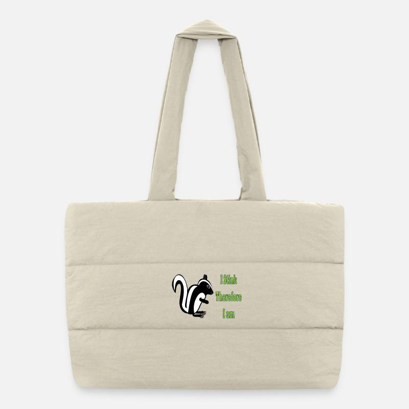 Humorous Skunk Philosophy Quote Design Puffer Shopping Bag