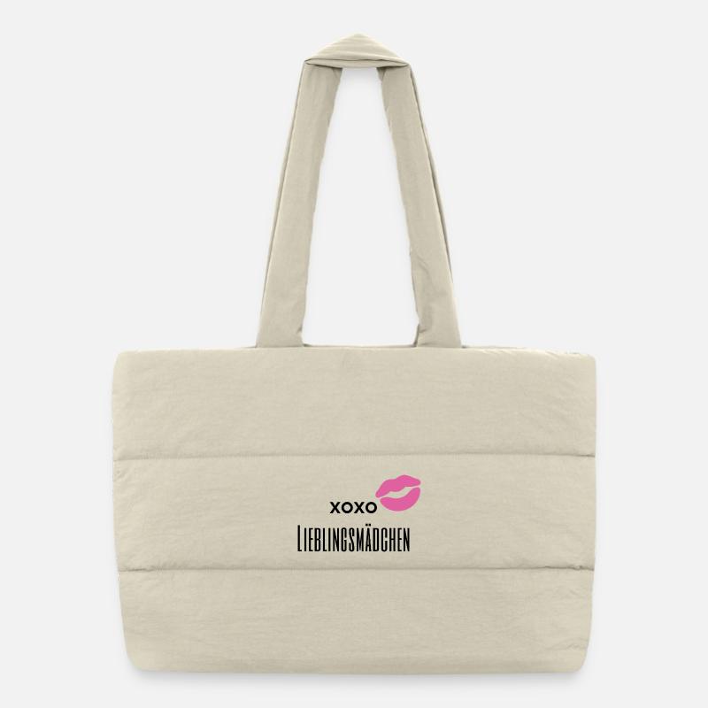 Kiss Me – Romantisches Lippen-Design xoxo Puffer-Einkaufstasche