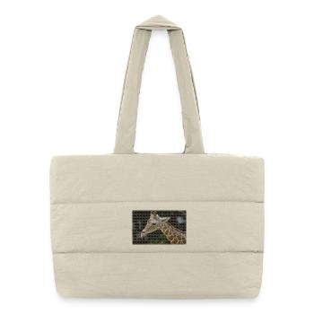 Giraffe with triangle pattern - Puffer Shopping Bag - natural - Front