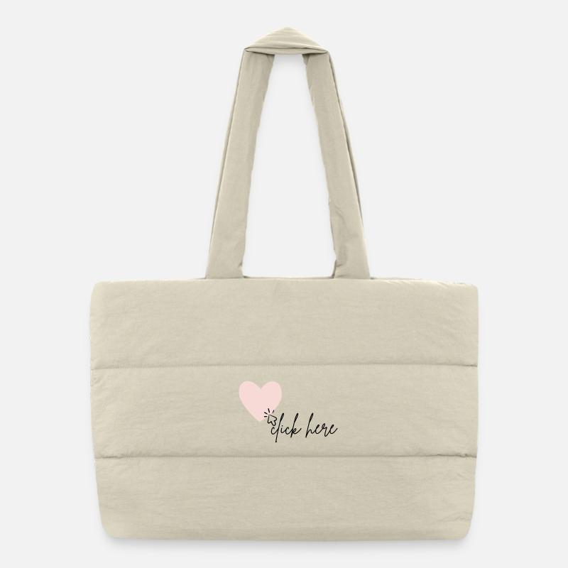 click here for my heart Puffer-Einkaufstasche