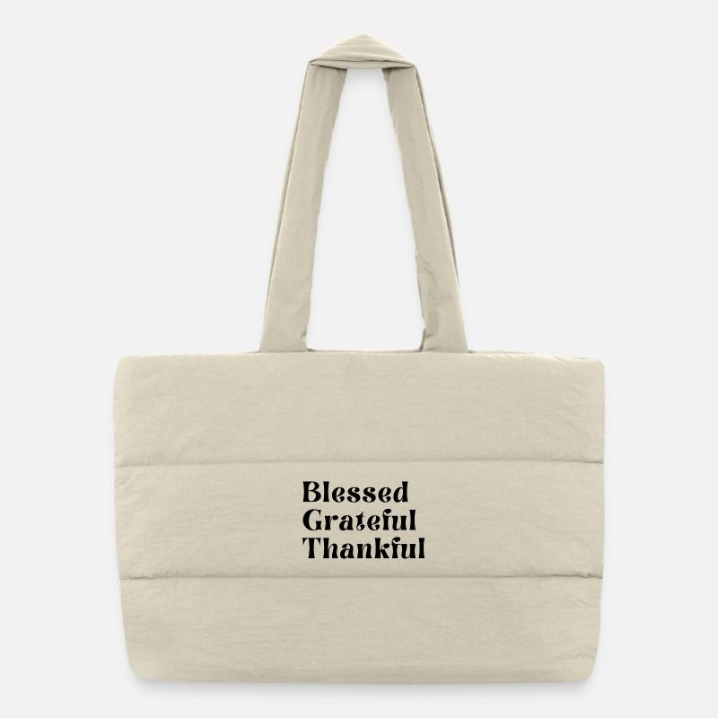 Grateful thankful Puffer Shopping Bag