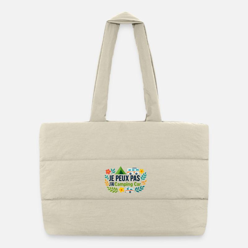 Camping Car et Fleurs Aventure Sac shopping matelassé