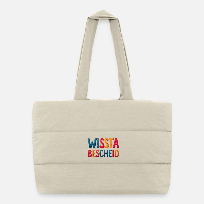 Colored 3D Type Art Metal Look Puffer Shopping Bag
