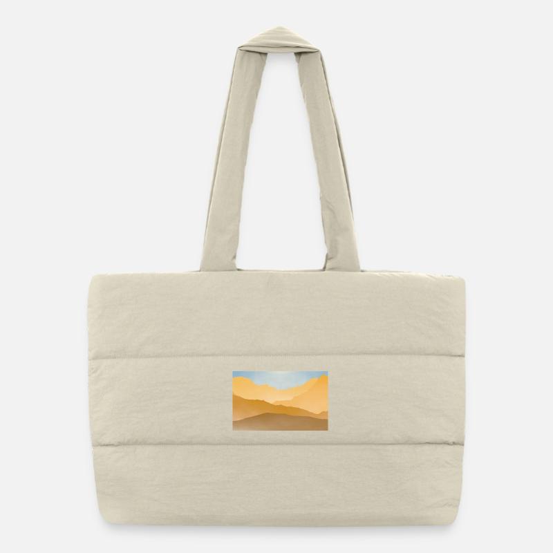 Golden peaks at sunrise Puffer Shopping Bag