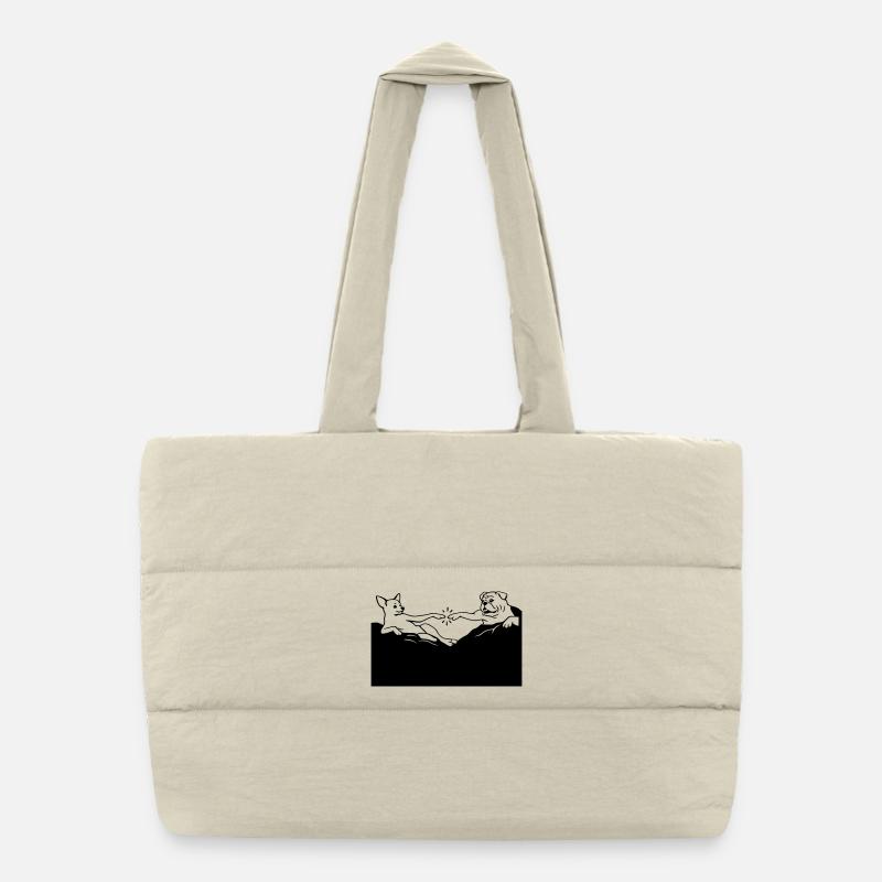 Die Erschaffung Hunde Michelangelo Puffer-Einkaufstasche