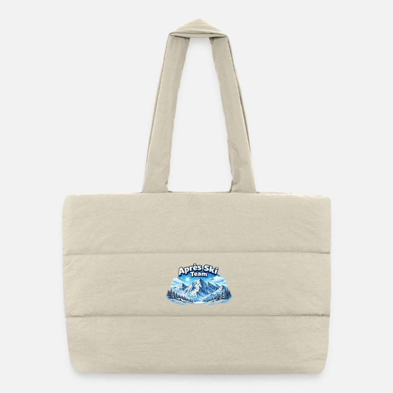 Après Ski Team Mountain Panorama Puffer Shopping Bag