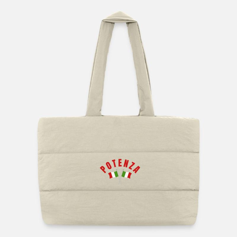 Potenza Italian Flags Emblem Puffer Shopping Bag