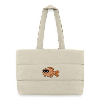 Grumpy Goldfish Cartoon - Sac shopping matelassé - blanc naturel - Devant