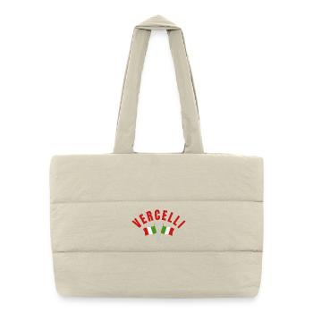 Vercelli with Italian Flags - Puffer Shopping Bag - natural - Front