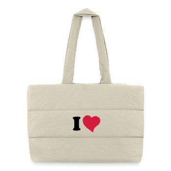 I love ... - Puffer Shopping Bag - natural - Front