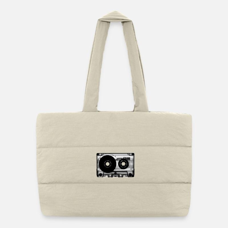 Cassette Audio Vintage Design Sac shopping matelassé