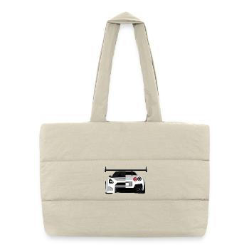 Gtr Skyline Cars Tuner Racing Symbol Collage Logo - Puffer Shopping Bag - natural - Front