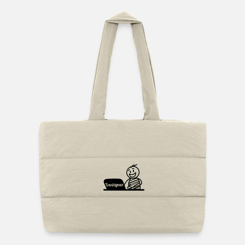 Work laptop designer Puffer Shopping Bag