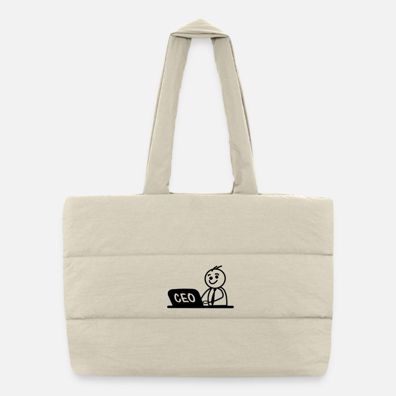 Work laptop CEO Puffer Shopping Bag