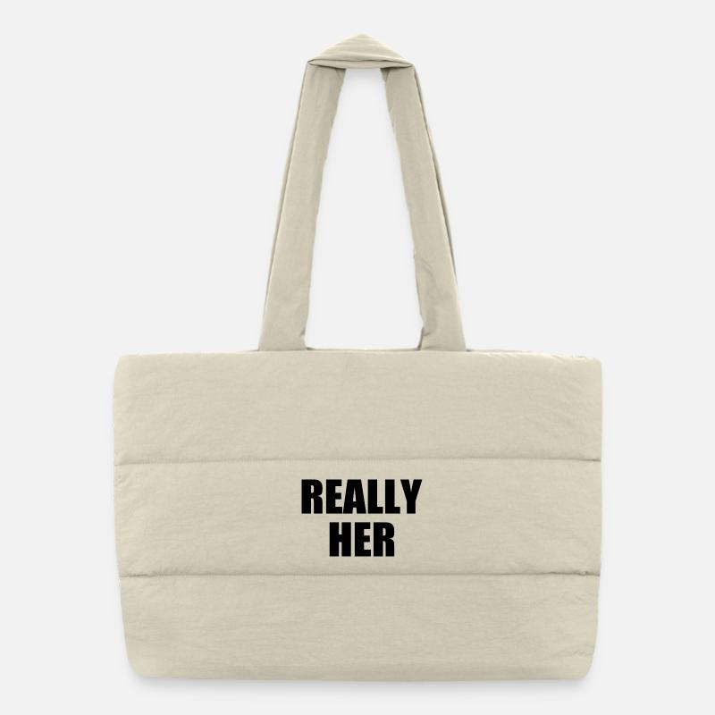really her Puffer-Einkaufstasche