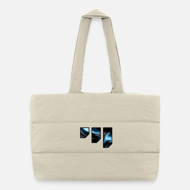 Fluide Bleu Noir Motif Abstrait Sac shopping matelassé