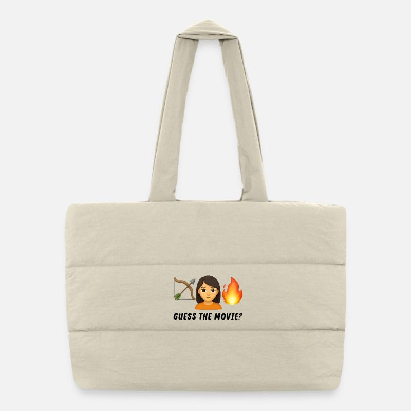 Adventure and Fire Motif Design Puffer Shopping Bag