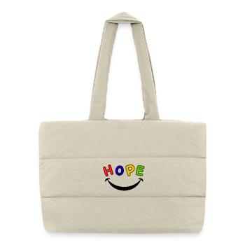 Espoir - Sac shopping matelassé - blanc naturel - Devant