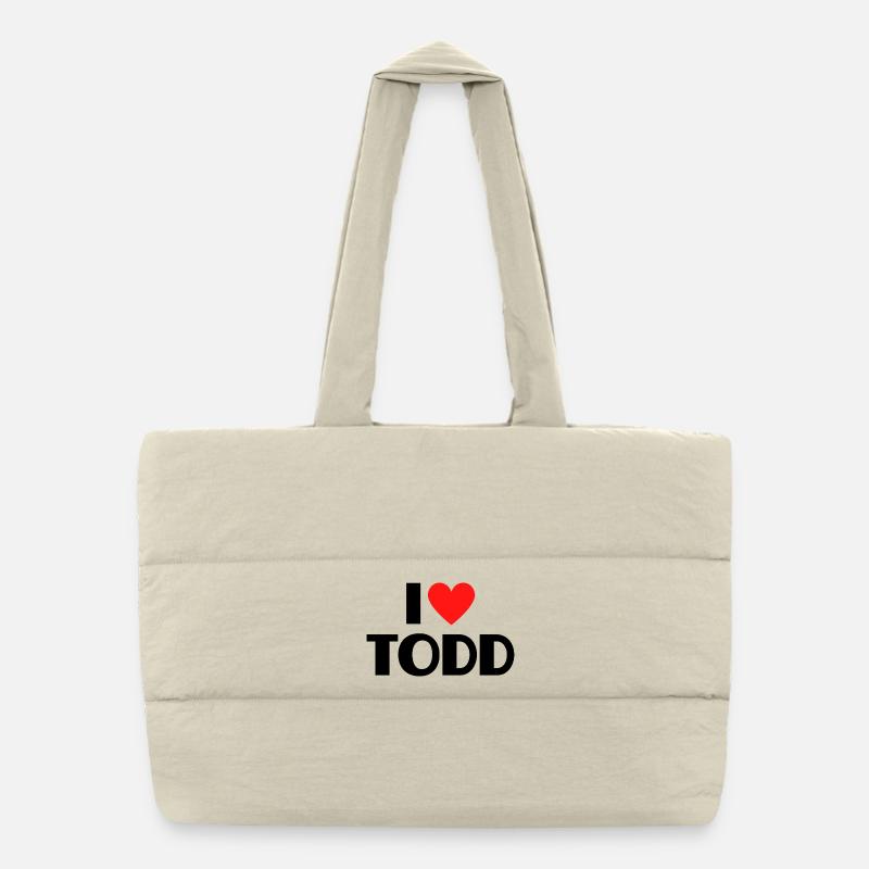 I love Todd Rotes Herz Liebe Fan Geschenk Puffer-Einkaufstasche
